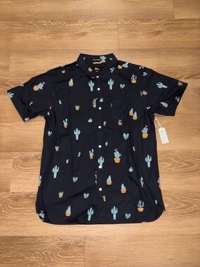 Imperial Motion IM Men's Large Short Sleeve Cactus Button Up Shirt New